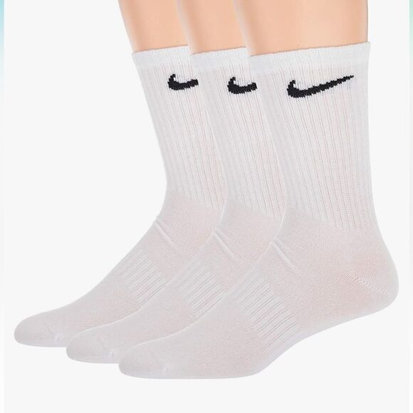 Nike Unisex Everyday Lightweight Crew 4 Pair White/Black, L NWT IN PACKAGING - Picture 3 of 6